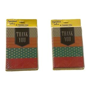 THANK YOU CARDS 12 PACK HALLMARK EXPRESSIONS BLANK INSIDE MULTI COLOR